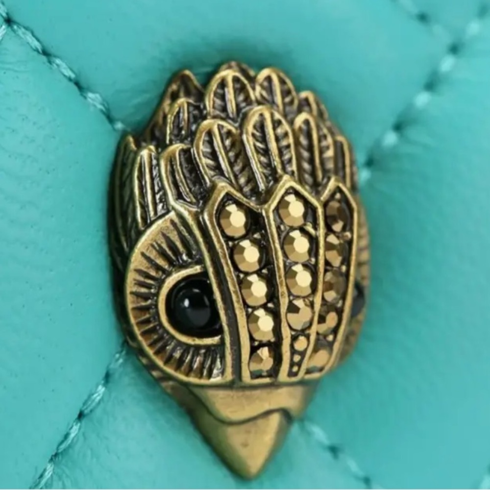 Kurt Geiger London Turquoise Trifold Card Holder - Picture 4 of 11